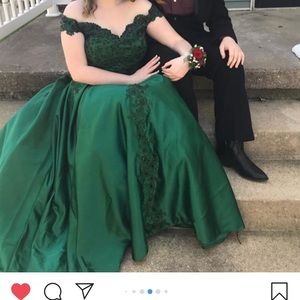 Emerald prom dress: bought $400 purple dress:$50
